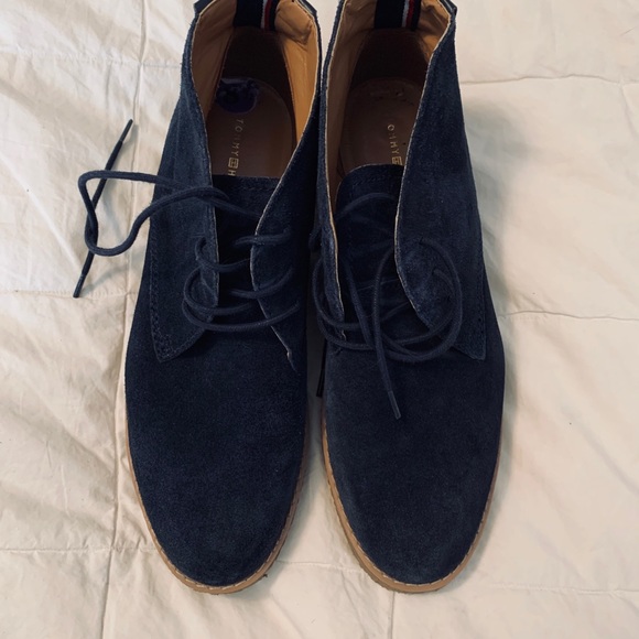 Tommy Hilfiger Navy Blue Suede Shoes 85 